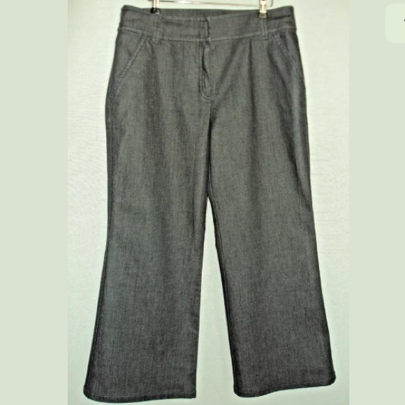 ESCADA NWOT Grey Denim Pants Wide Leg Size 44